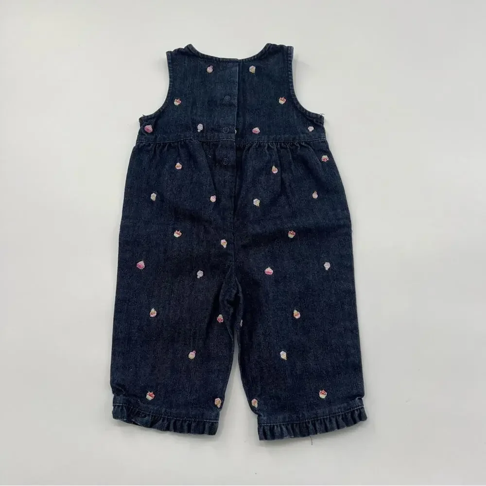 Gymboree 2005 Y2K Sweet Treats Line Cupcake Denim One Piece Jumper Jean